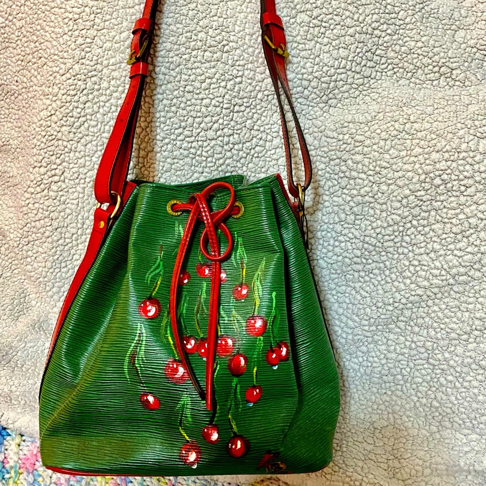 Louis Vuitton Green and Red Bucket Bag